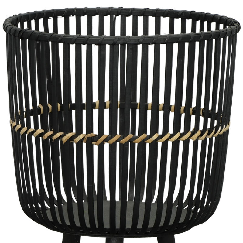 Bamboo Footed Planters, Black
