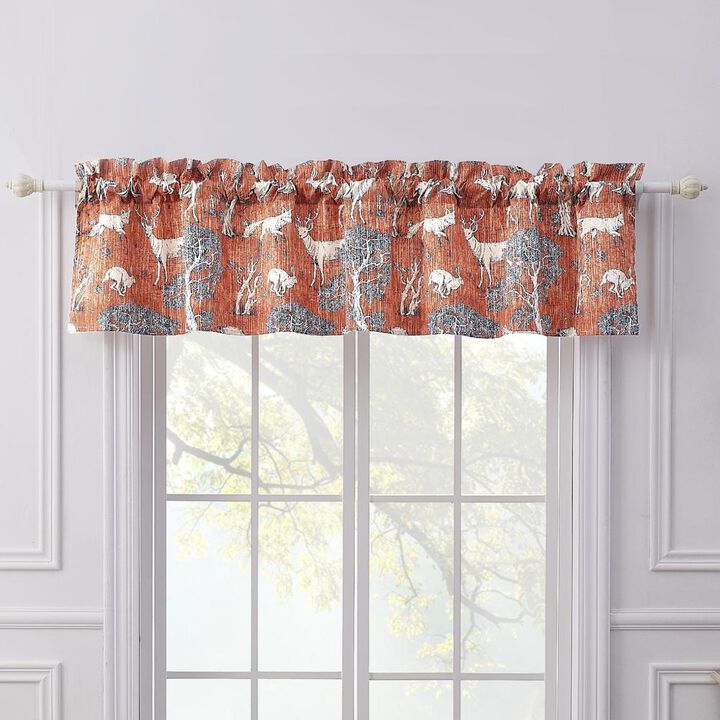 Greenland Home Fashions Barefoot Bungalow Menagerie Window Valance - 84x16", Saffron