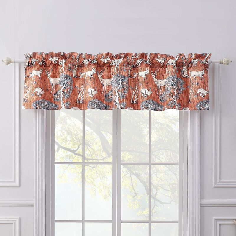 Greenland Home Fashions Barefoot Bungalow Menagerie Window Valance - 84x16", Saffron