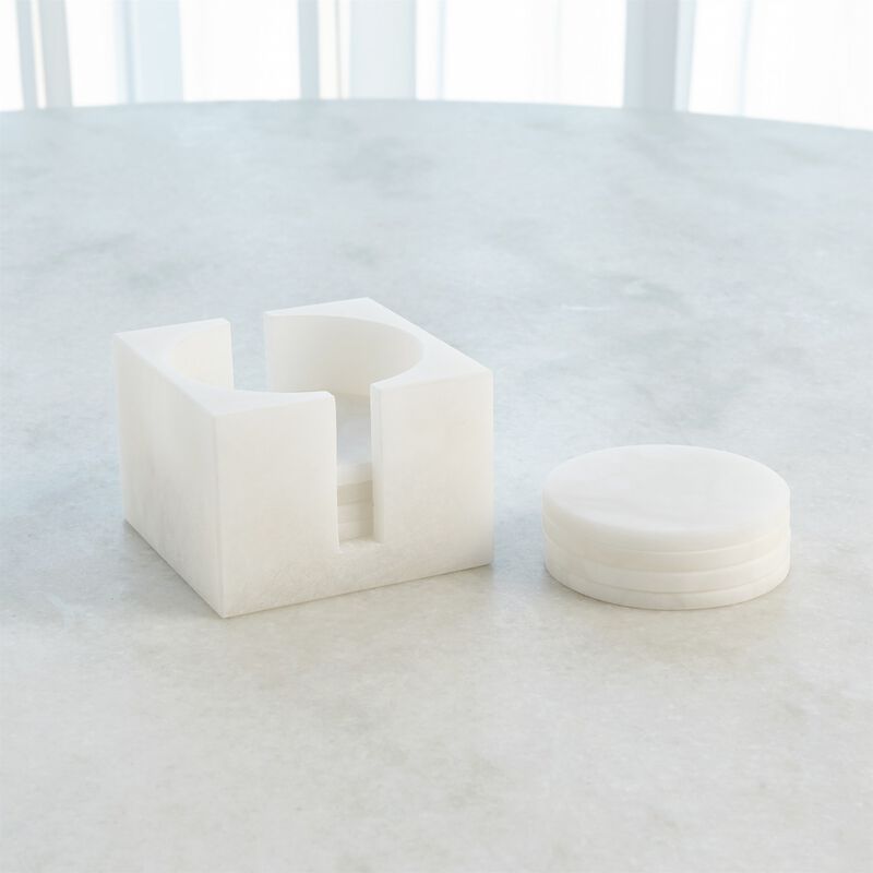 Set of 8 Coasters With Holder