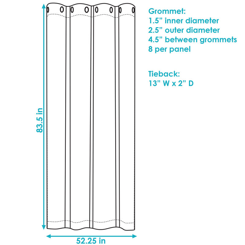 Sunnydaze Simple Outdoor Curtain Panel - 52 in x 84 in