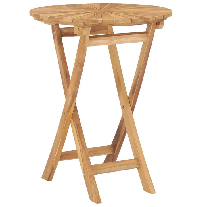 vidaXL Folding Garden Table  23.6" Solid Teak Wood