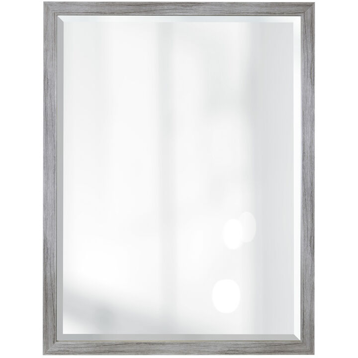 Gray Beveled Framed Mirror