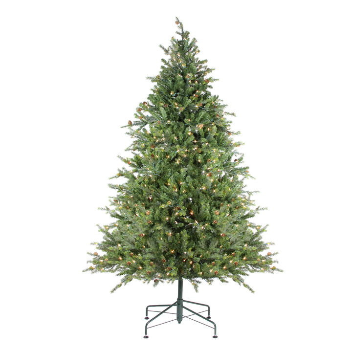 6.5' Pre-Lit Full Hunter Fir Artificial Christmas Tree - Clear Lights