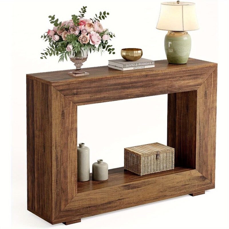 Farmhouse Console Table, 47 Inches Entryway Console Table with Storage, Industrial Hallway Accent Table for Living Room, Entrance, Deck Boxes