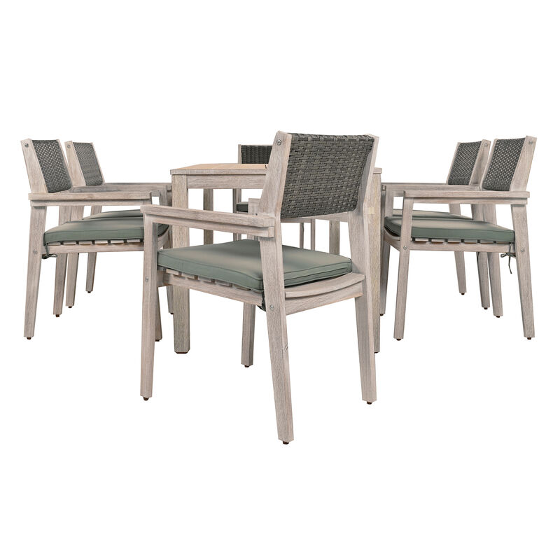 Merax 7 Pieces Outdoor Dining Set Patio Table and Chairs