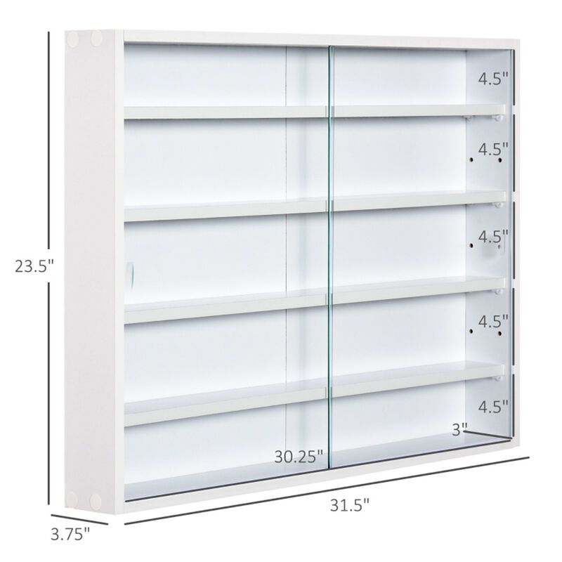 Modern Display Cabinet with Glass Shelves for Living Room or Office