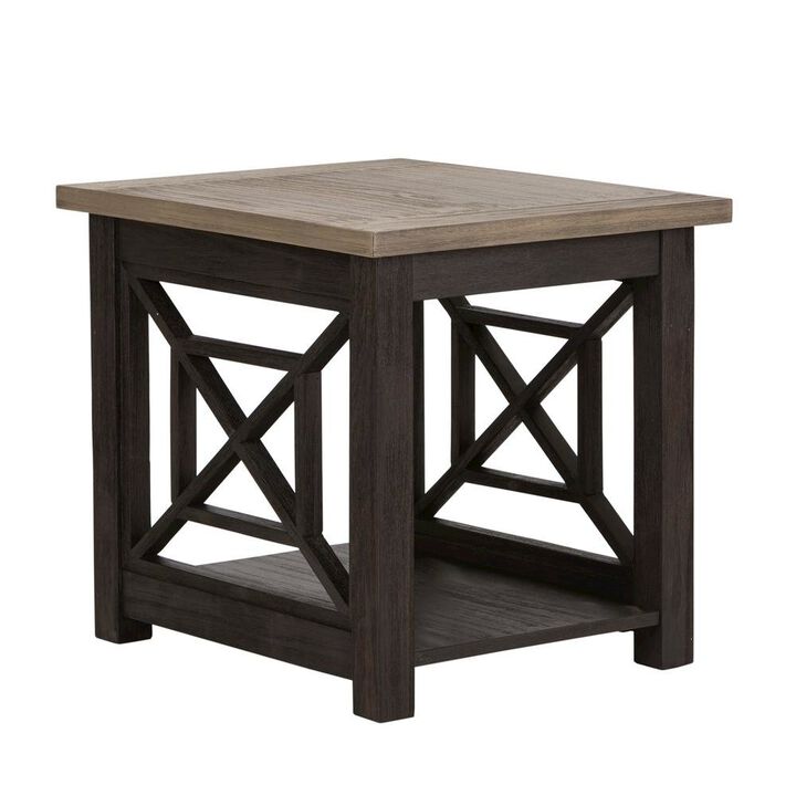 Starlight Canyon Home Black Square End Table – Farmhouse Side Table for Living Room Décor