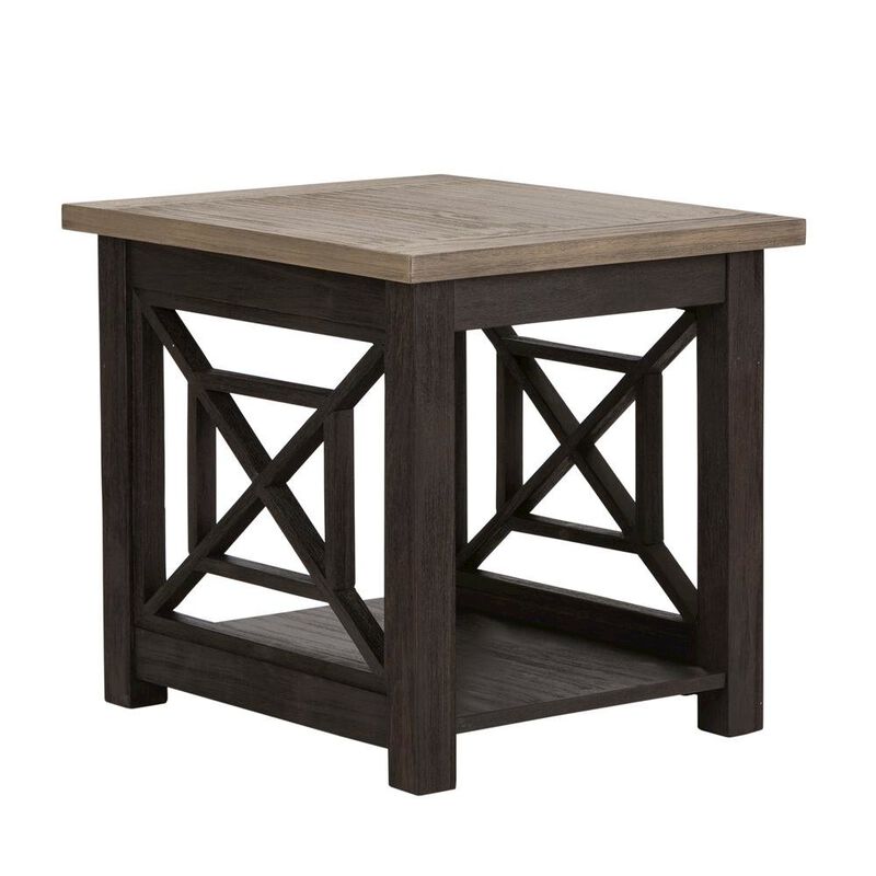 Starlight Canyon Home Black Square End Table – Farmhouse Side Table for Living Room Décor