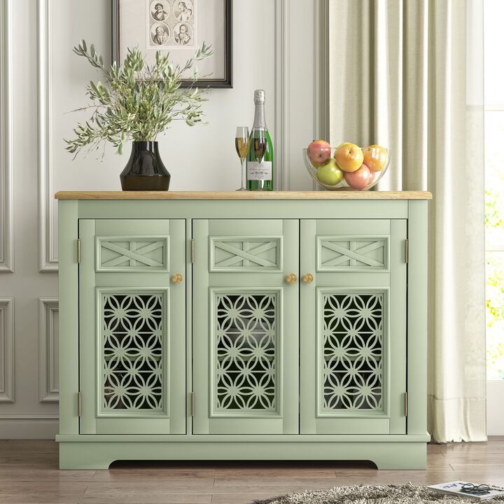 FESTIVO Versatile Buffet Cabinet with Glass Doors and Adjustable Shelves