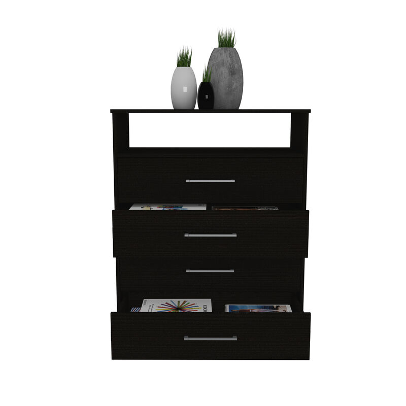 DEPOT E-SHOP Kairo Dresser, Four Drawers, One Shelf, Superior Top, White