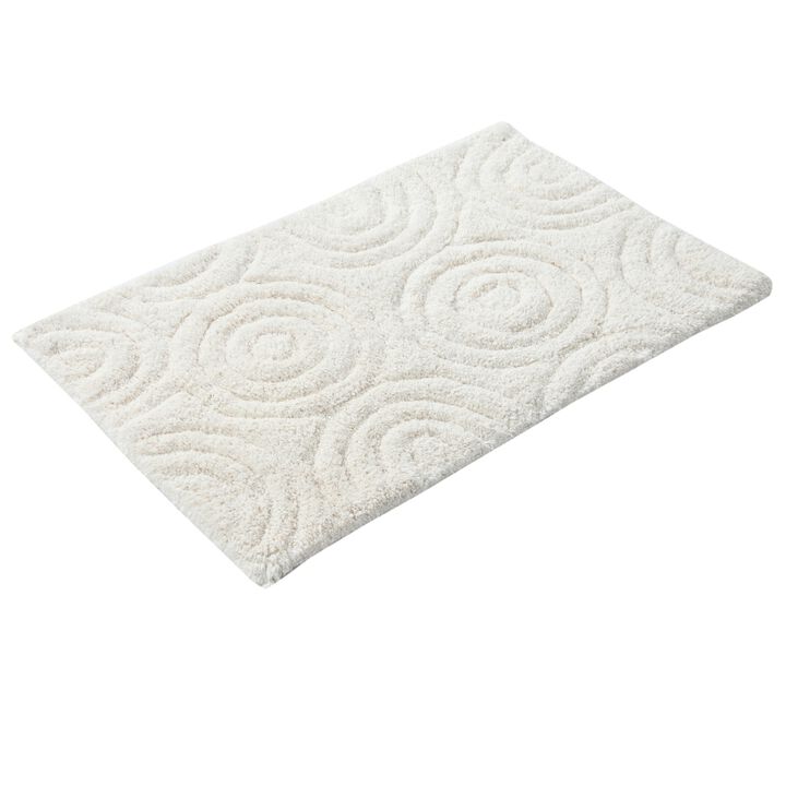 Knightsbridge Beautiful Circle Design Premium Quality Year Round Cotton With Non-Skid Back Bath Rug
