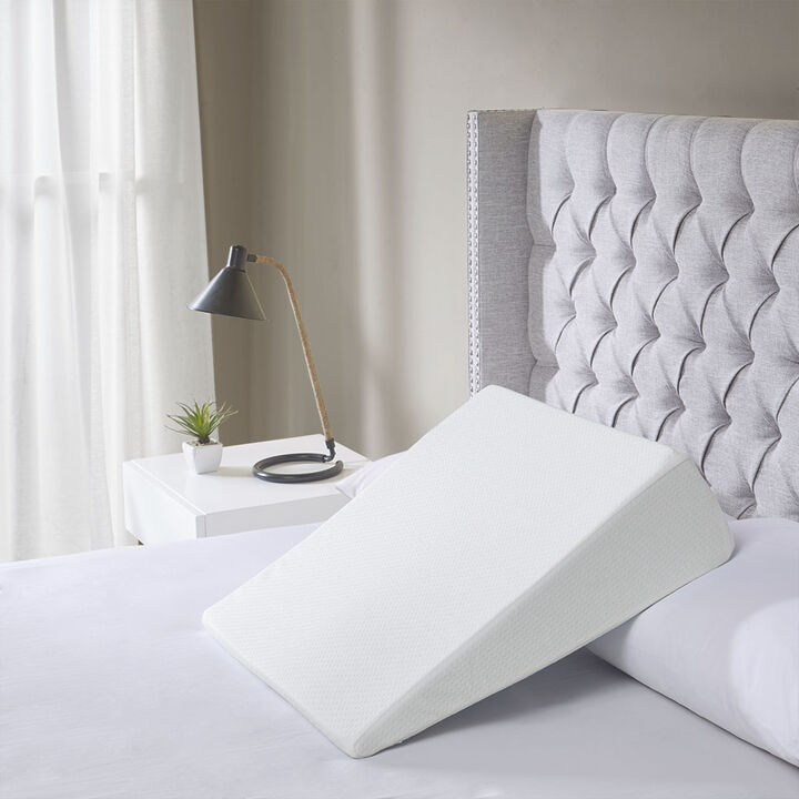 Gracie Mills Brittany Memory Foam Bed Wedge Pillow with Zipper Removable Cover