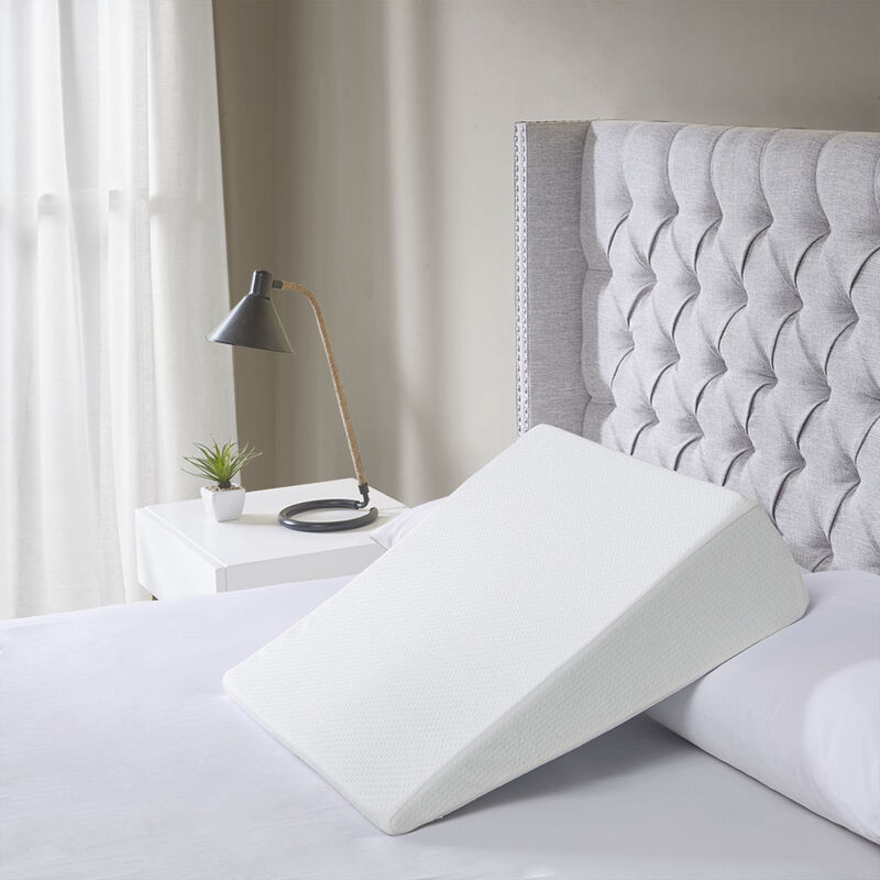 Gracie Mills Brittany Memory Foam Bed Wedge Pillow with Zipper Removable Cover