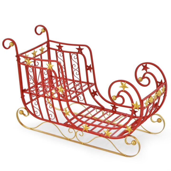 Hivvago Metal Christmas Santa Sleigh with Large Cargo Area for Gifts Hivvago Metal Christmas Santa Sleigh with Large Cargo Area for Gifts