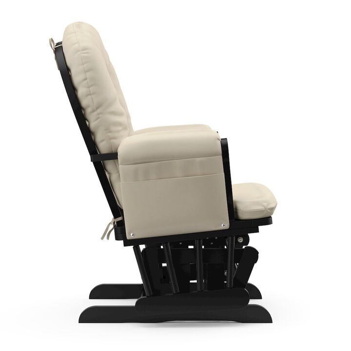 Storkcraft Hoop Glider and Ottoman - Black with Beige