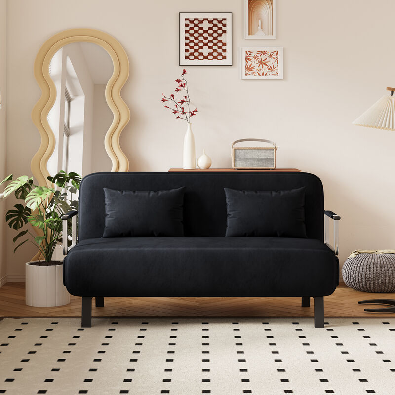 Merax Tri-Fold Sleeper Sofa  Loveseat with Adjustable Backrest