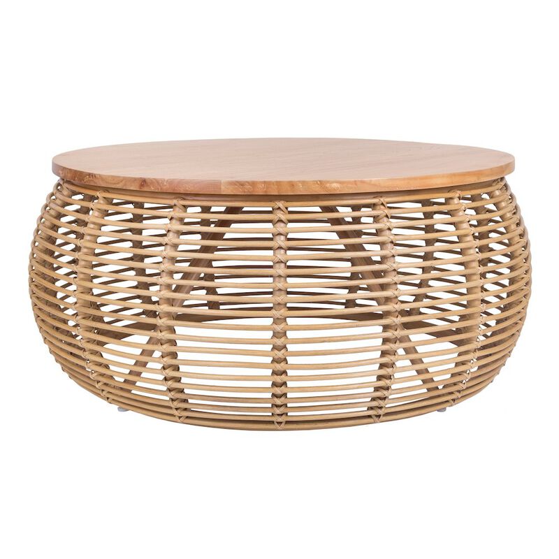 New Pacific Direct Iris Rattan Round Coffee Table