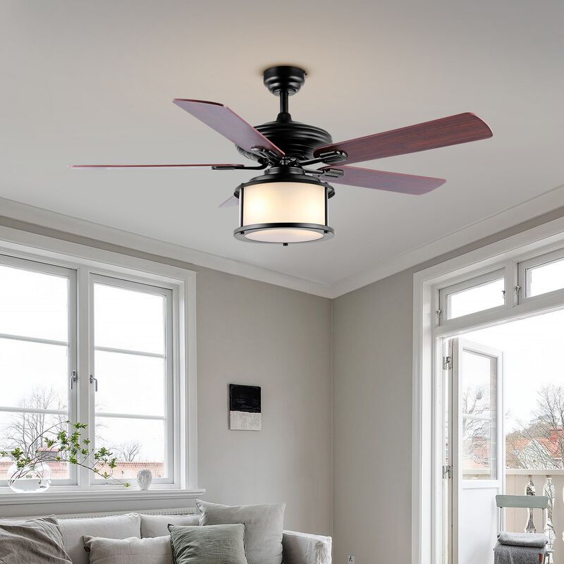 Brantley 2-Light Bohemian Farmhouse Iron LED CEILING FAN
