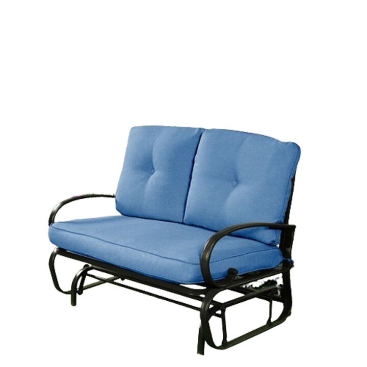 Outdoor Patio Cushioned Rocking Bench Loveseat