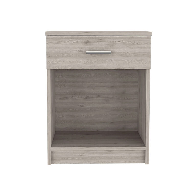 Streamdale Eco Nightstand, Superior Top, One Drawer, Lower Shelf - Light Gray