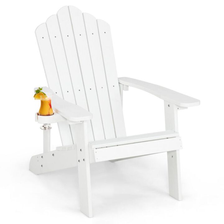 Hivvago Weather Resistant HIPS Outdoor Adirondack Chair with Cup Holder