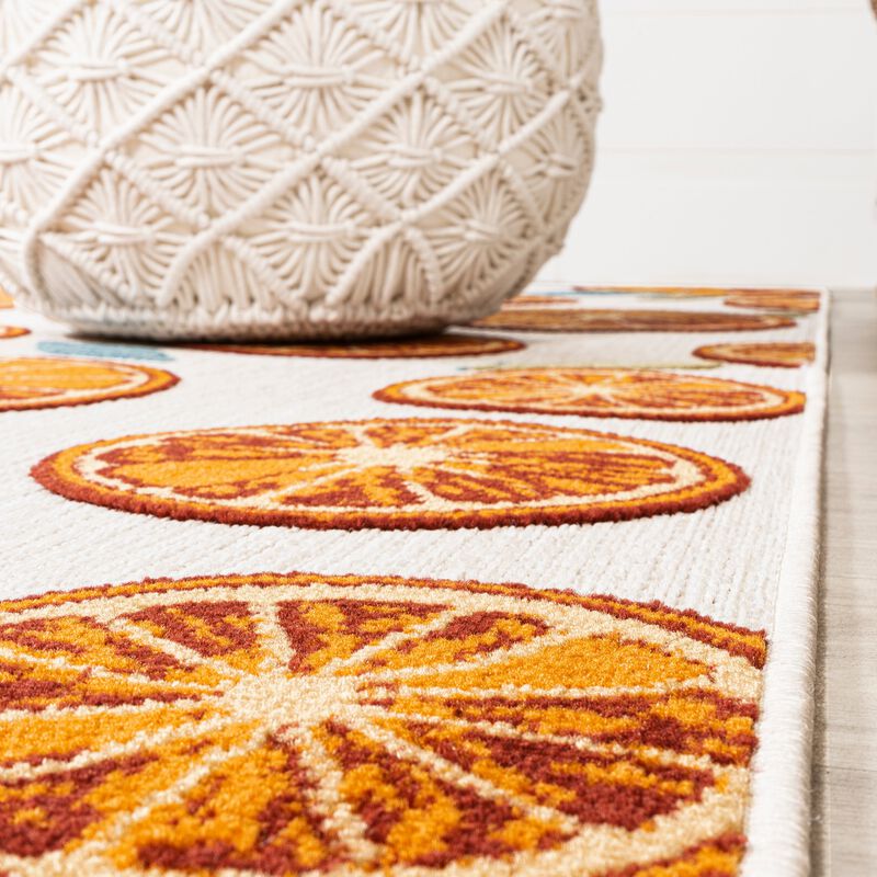 Aranciata Citrus Slice High-Low Indoor/Outdoor Area Rug