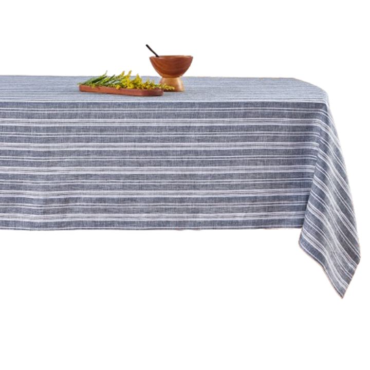 Solino Home 100% Pure Linen Tablecloth | Chelsea Stripe