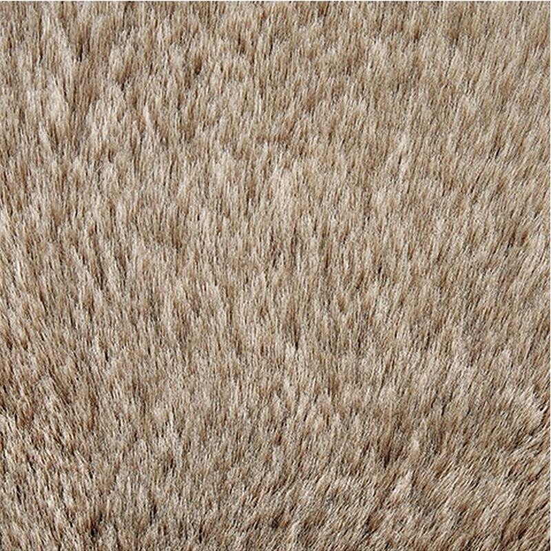 Dift Square Accent Throw Pillow, 20 Inch, Taupe Beige Faux Rabbit Fur - Benzara