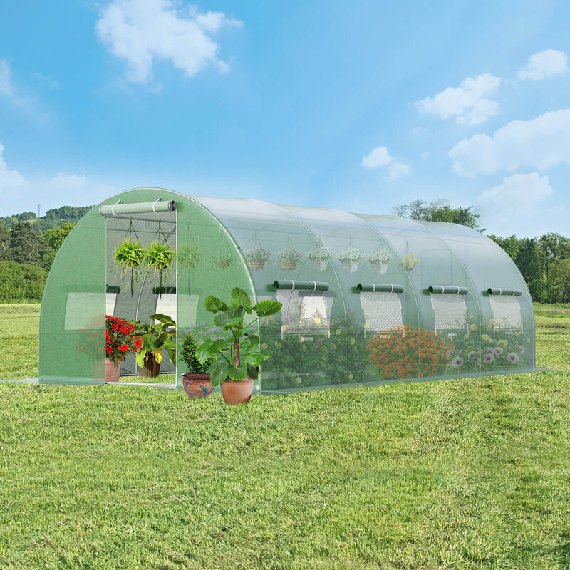 Greenhouse with  Windows and Doors for Outdoor