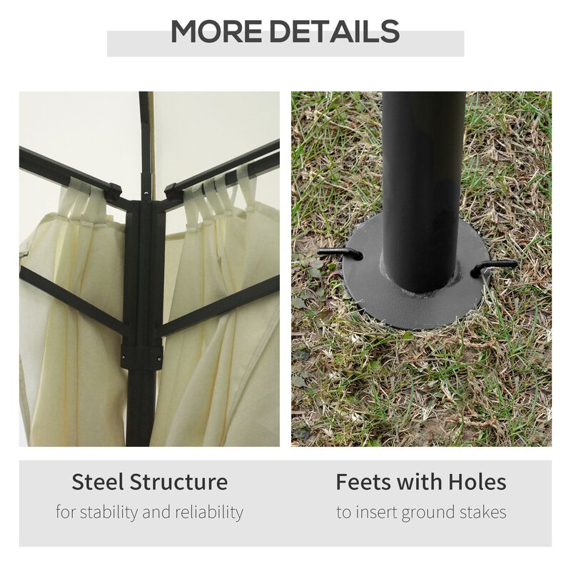 Beige Garden Structure: 13x10 Patio Gazebo with Double Vented Roof