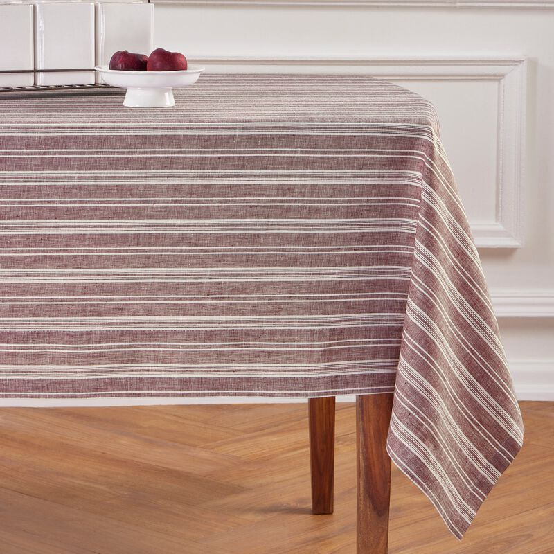 Solino Home 100% Pure Linen Tablecloth | Chelsea Stripe