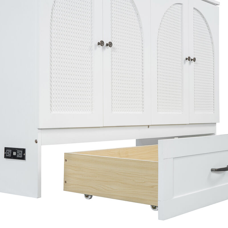 Merax Murphy Bed Cabinet with Drawers