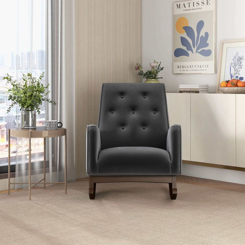 Merax Solid Wood Accent Rocking Chair