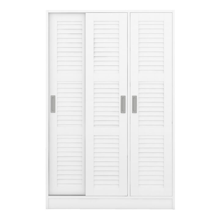 Merax Modern 3-Door Shutter Wardrobe with Shelves