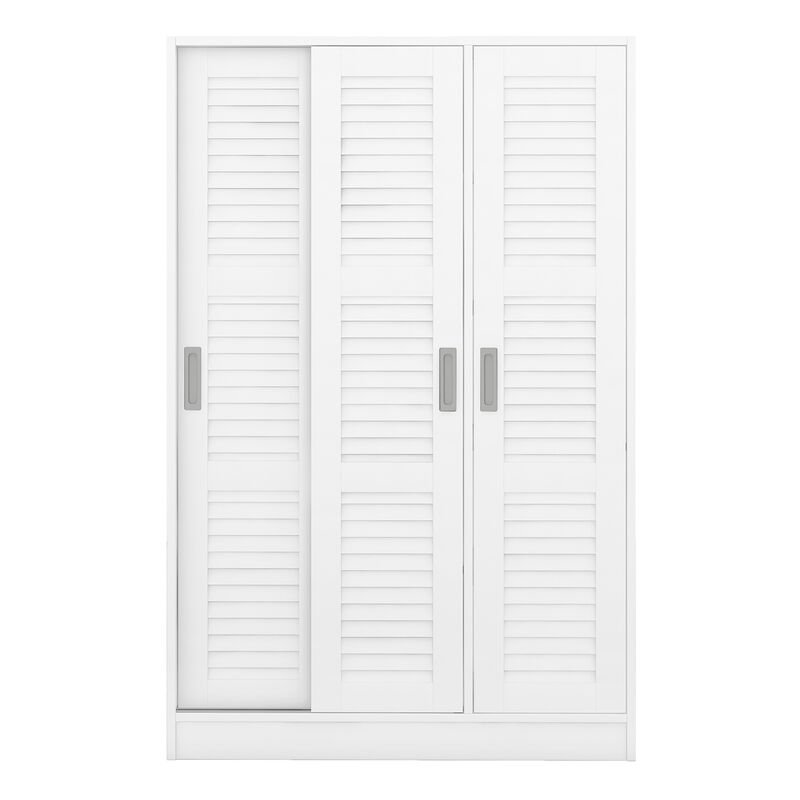 Merax Modern 3-Door Shutter Wardrobe with Shelves