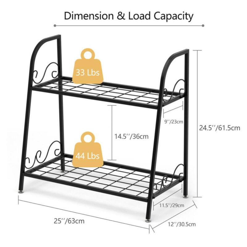 Hivvago 2-tier Patio Metal Plant Stand