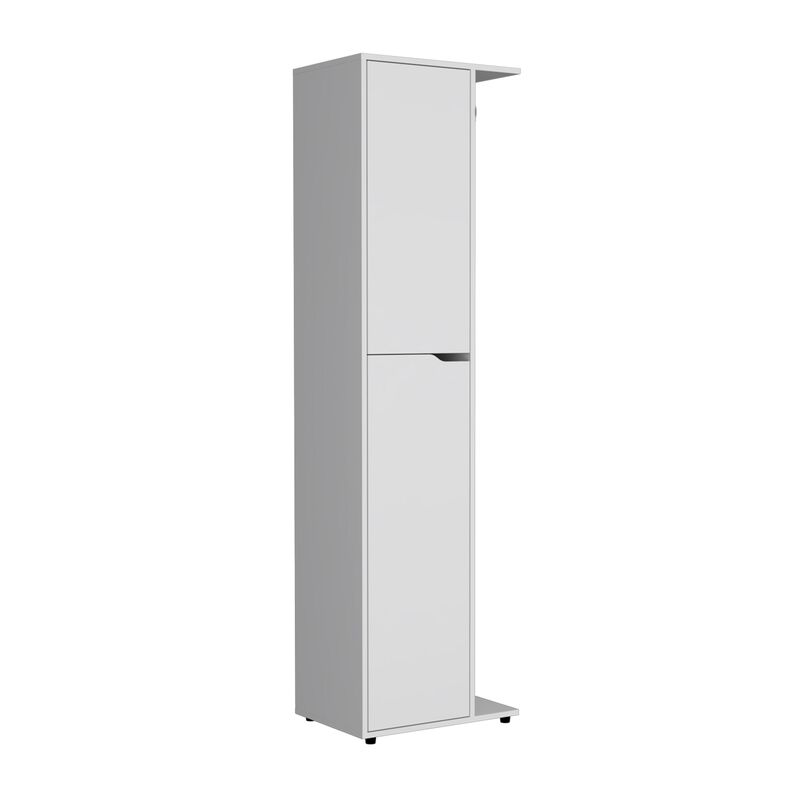 Austin 71.3-Inch High One Door and Four Shelves Broom Storage Closet with Broom and Mop Holder