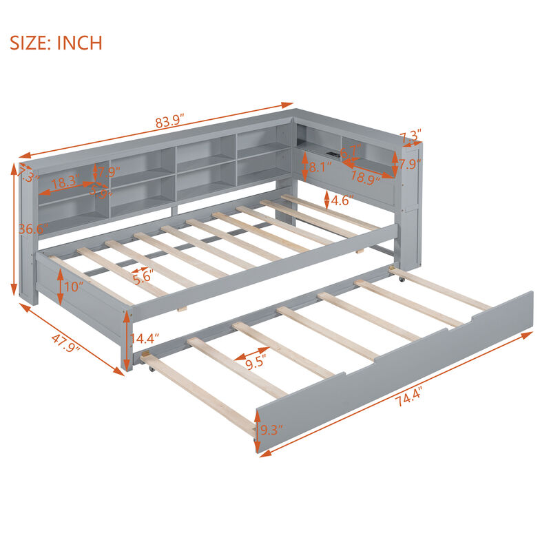 Merax Modern DayBed Bed Frame with Trundle