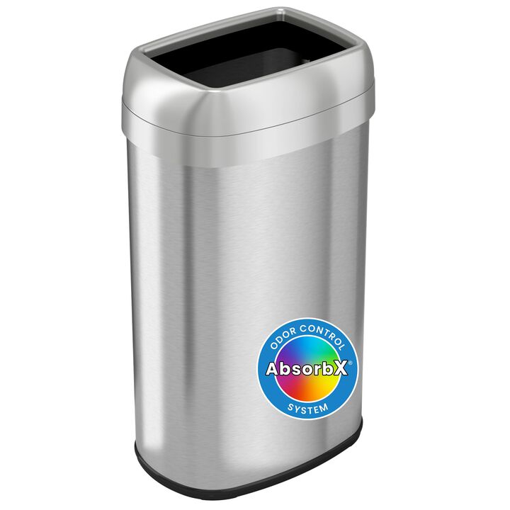 iTouchless 16 Gallon / 60 Liter Elliptical Open Top Trash Can