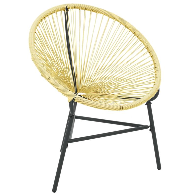 vidaXL Patio Acapulco Chair Poly Rattan Beige