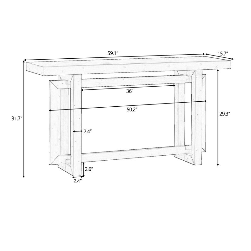 Merax Contemporary Console Table with Wood Top