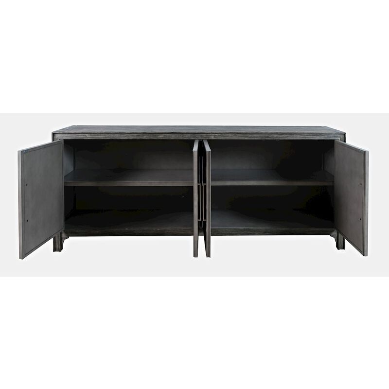 Jofran Gramercy Mid-Century Modern Chevron Four Door 79 Accent Cabinet