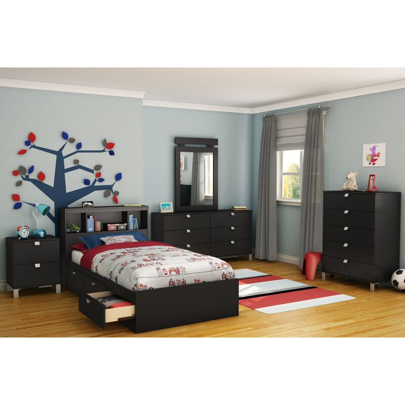 QuikFurn Twin size Modern Bookcase Headboard