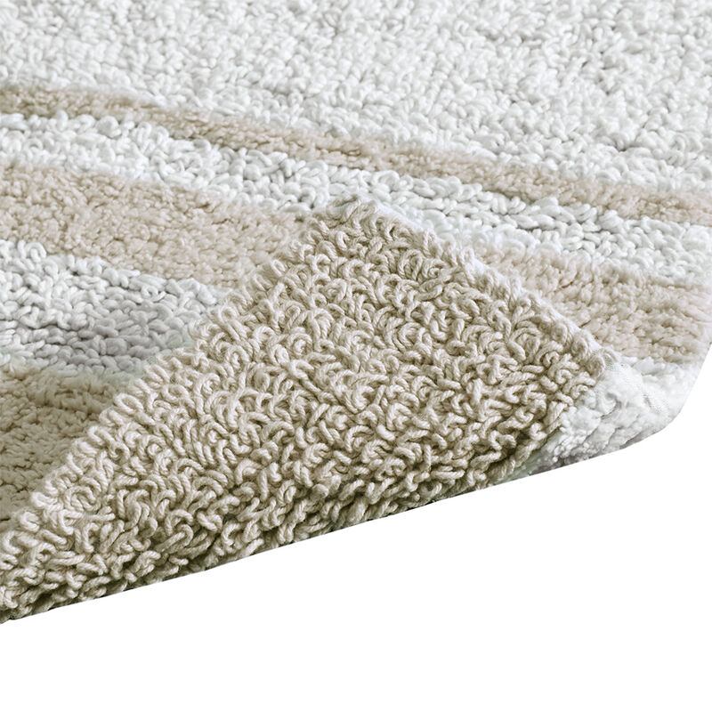 Gracie Mills Cecelia Casual Stripes Cotton Reversible Bath Rug  - 20x30"