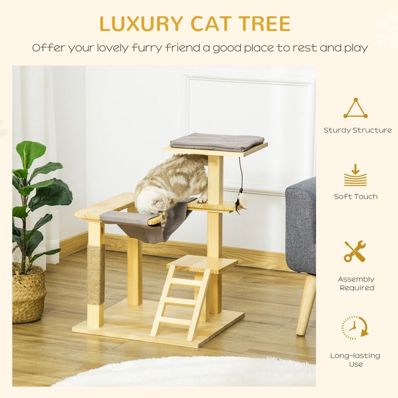 Natural Cat Playground: 25.5" Kitty Activity Center with Ladder