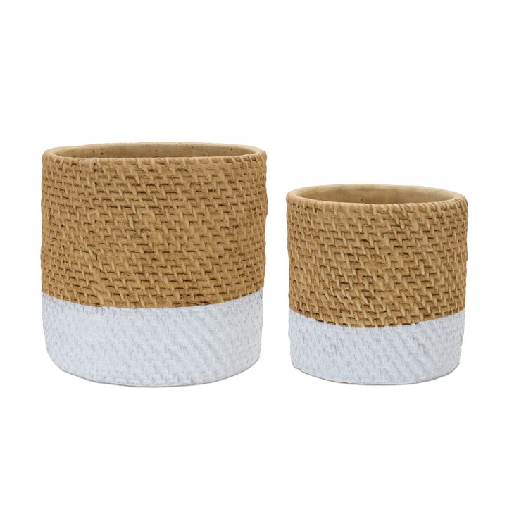 Pot Decorative Planter for Indoor or Outdoor Garden Decor (Set of 2)