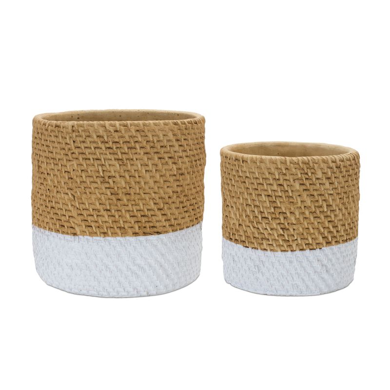 Pot Decorative Planter for Indoor or Outdoor Garden Decor (Set of 2)