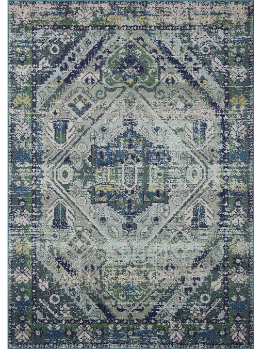 Eila EIL01 Aqua/Multi 18" x 18" Sample Rug