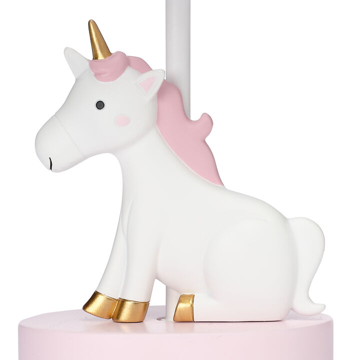 Bedtime Originals Rainbow Unicorn Pink/White Nursery Lamp with Shade & Bulb